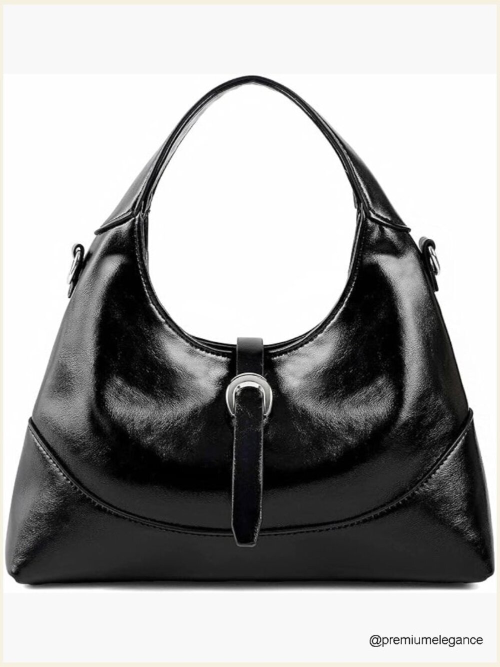 Crescent Hobo Handbag with Top Handle and Adjustable Crossbody Strap